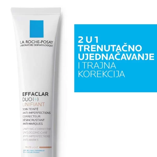 La Roche-Posay EFFACLAR DUO (+) Ujednačavajuća korektivna njega protiv nepravilnosti masne kože, 40 ml, Light