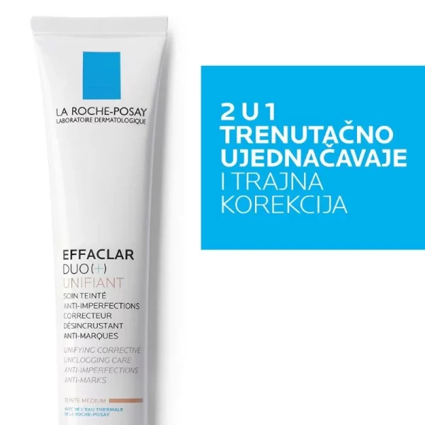 La Roche-Posay EFFACLAR DUO (+) Ujednačavajuća korektivna njega protiv nepravilnosti masne kože, 40 ml, Medium