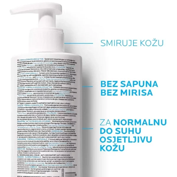 La Roche-Posay TOLERIANE Njegujući gel za čišćenje lica protiv suhoće i osjećaja neugode, 400 ml