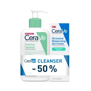 CeraVe Pjenušavi gel za čišćenje za normalnu do masnu kožu, 236 ml + CeraVe Hidratantna gel krema za masnu kožu , 52 ml